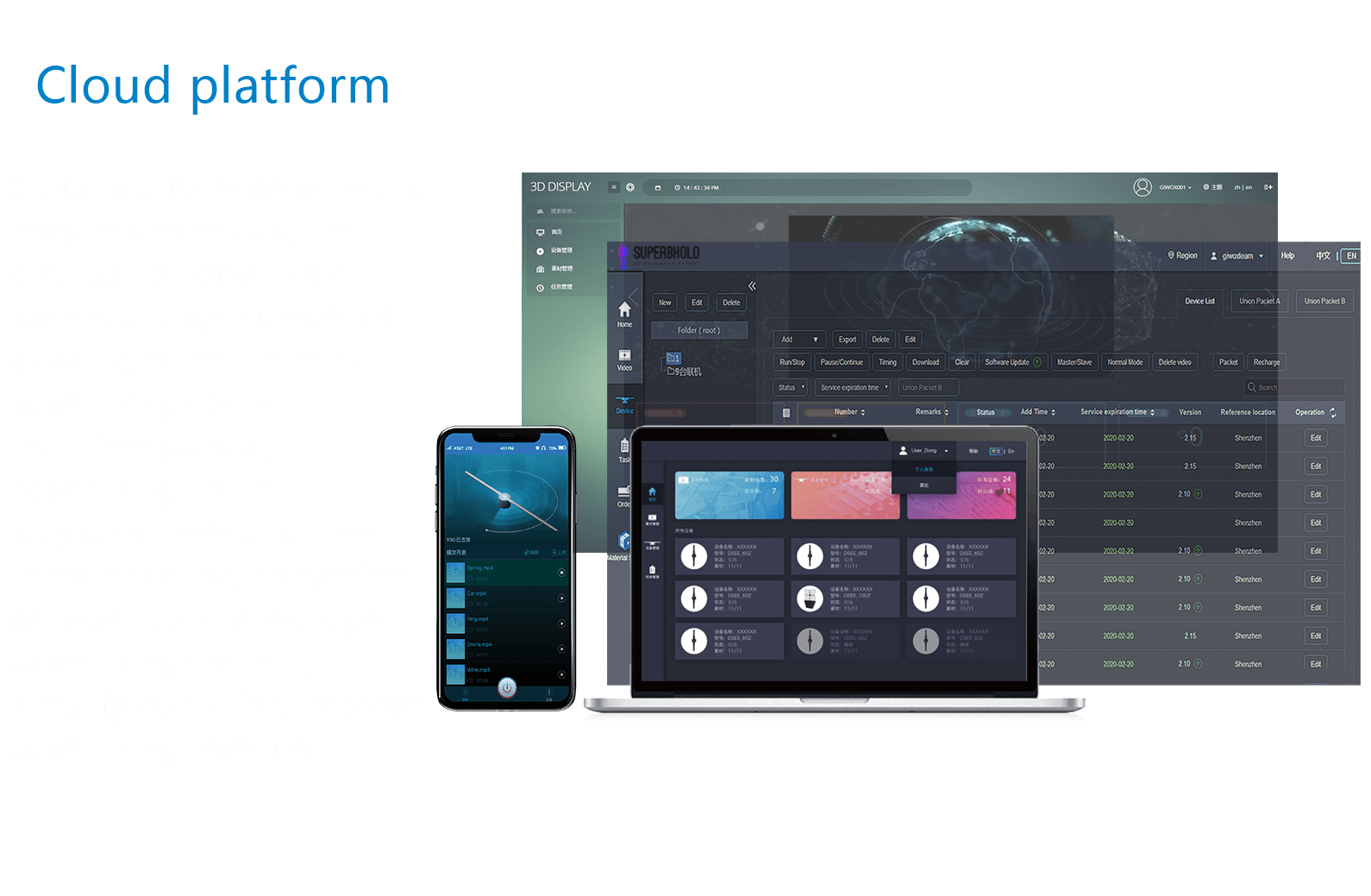 3D hologram fan Cloud service